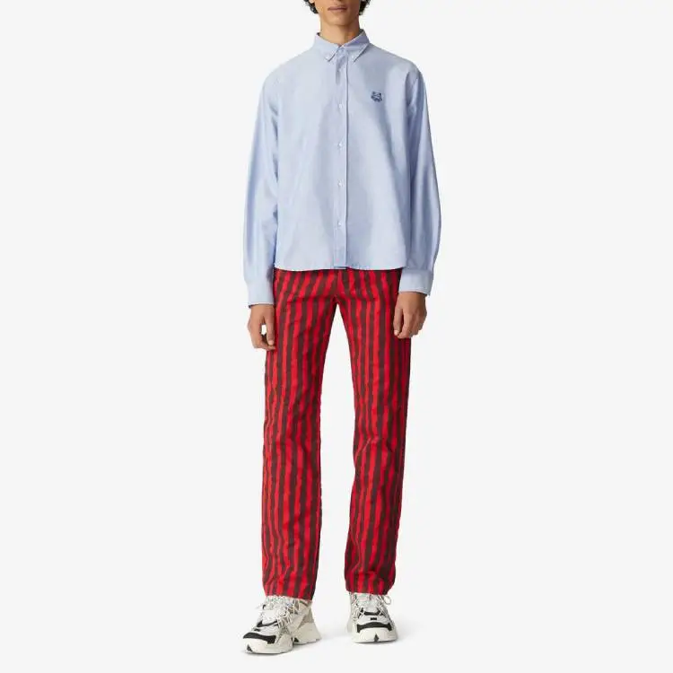 KENZO Classic Tiger Head Shirt Fall Men's Sky Blue-4