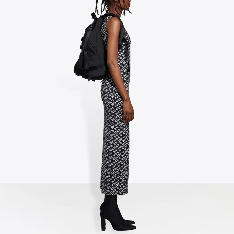 Balenciaga Short Sleeved Dresses Women's Black-4