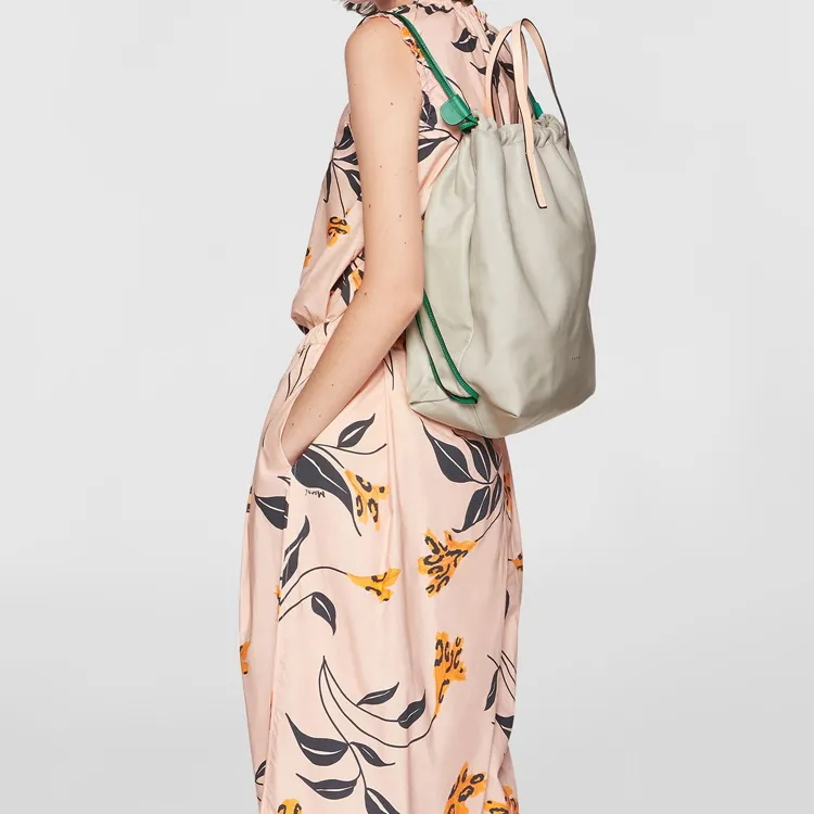 MARNI Nappa Leather Lambskin Cow Leather Backpack Women's White-4