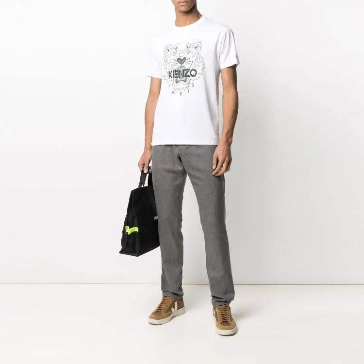 KENZO Classic Tiger Head T Shirts Men White-6