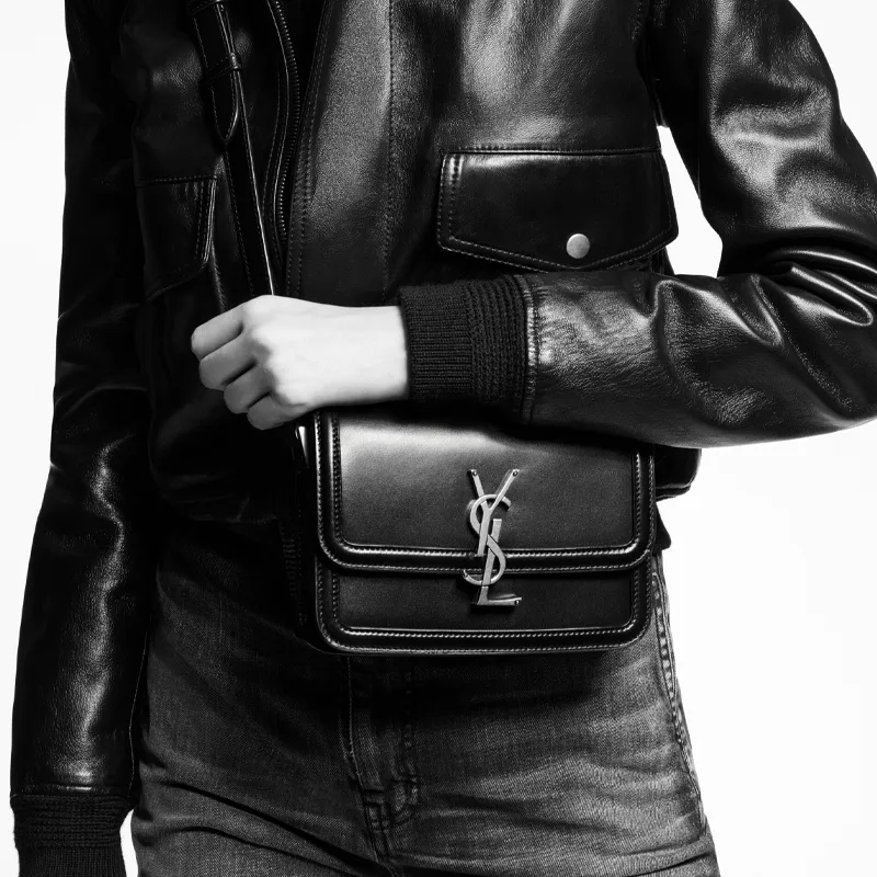 SAINT LAURENT SOLFERINO Cow Leather Tofu Bag Crossbody Bag Shoulder Bag Women's White-7