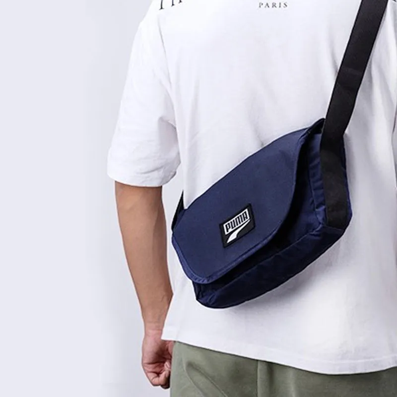 PUMA Leather Messenger Bag Crossbody Bag Shoulder Bag Mini Unisex Tweed Blue-3