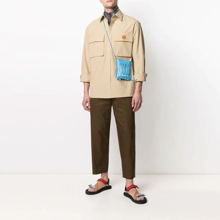 KENZO Classic Tiger Head Shirts Men Beige-3