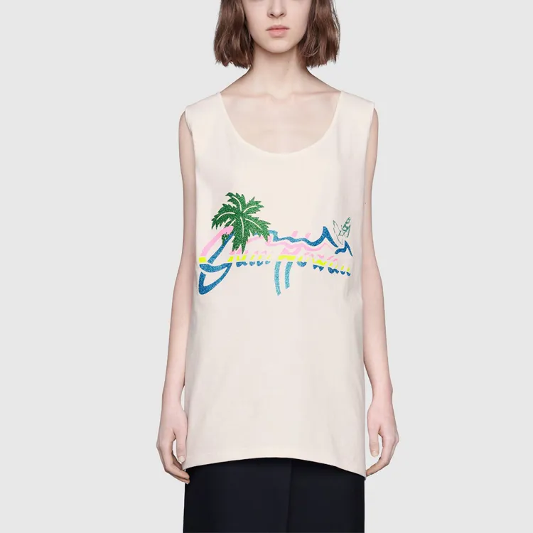 GUCCI Hawaii Printed Tank Top White-1