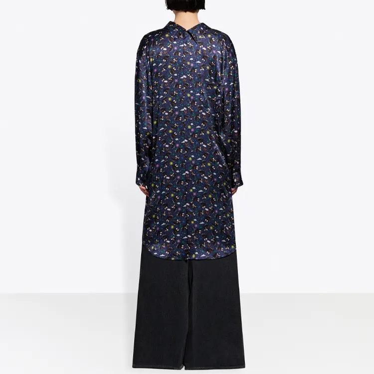 Balenciaga SS21 Short-Sleeved Dresses Regular Fit Women's Dark Blue-3