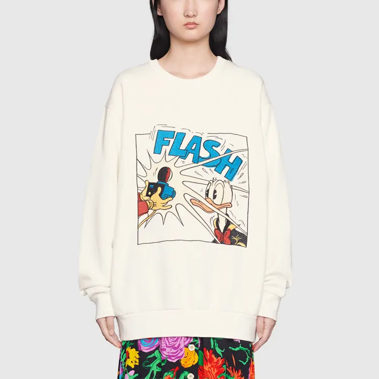 GUCCI X Disney Donald Duck Cotton Sweatshirt 'White'-5