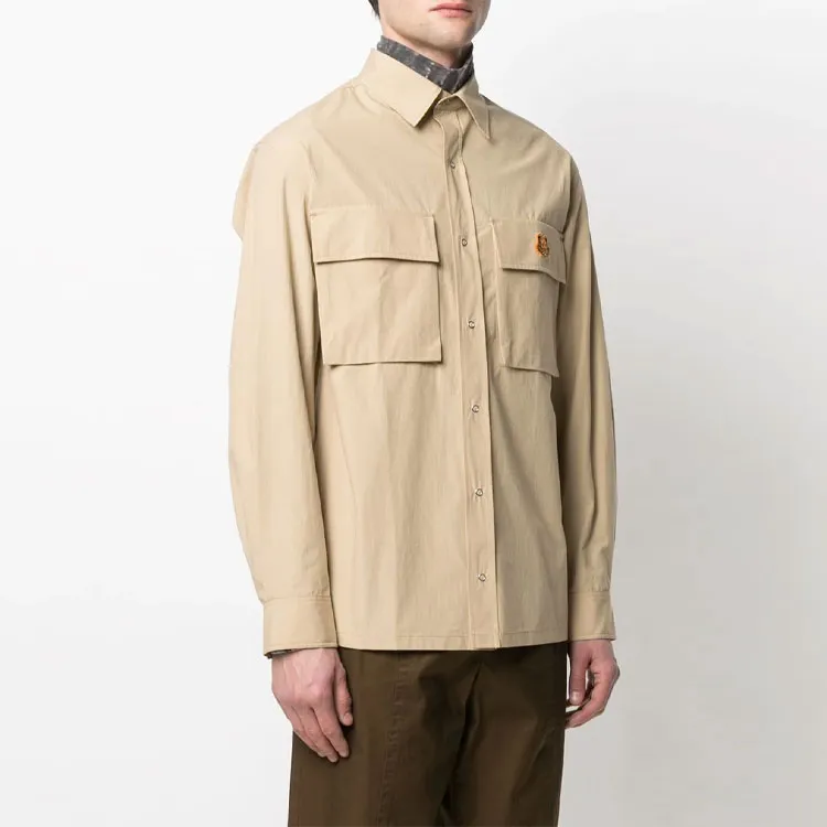KENZO Classic Tiger Head Shirts Men Beige-4