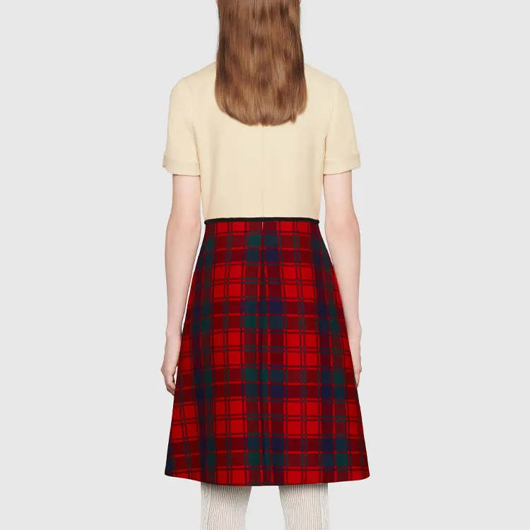 GUCCI Short-Sleeved Dresses Women's Red Yellow Multicolor-2