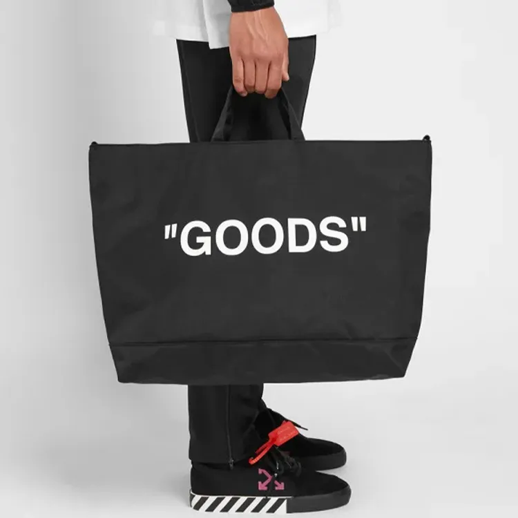 OFF WHITE Print One Shoulder Handbag Unisex Black-3