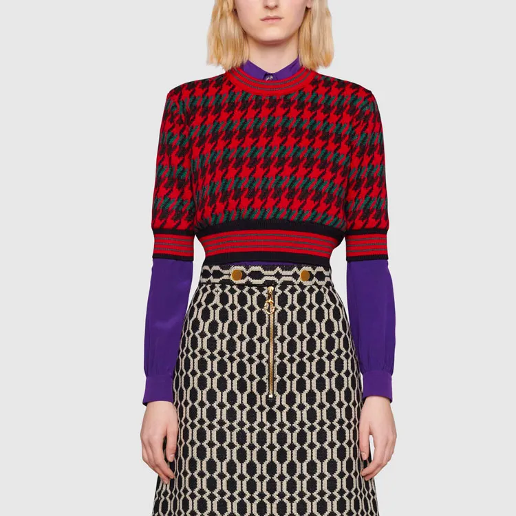 GUCCI SS21 Sweater Women's Red Black Multicolor-1
