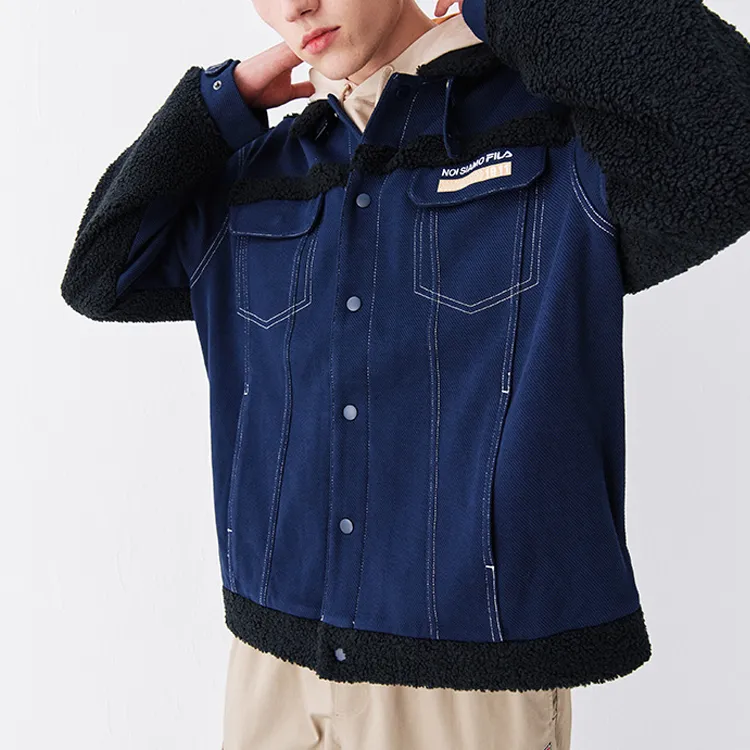 FILA FUSION Velvet Jackets Men Navy Blue-5