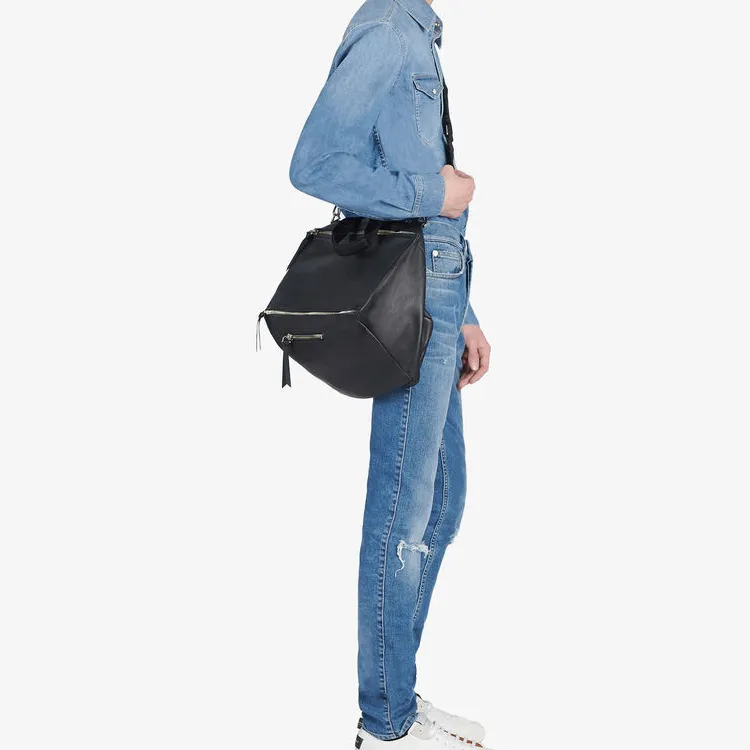 GIVENCHY Pandora Leather Messenger Bag Crossbody Handbag Men's Black-6