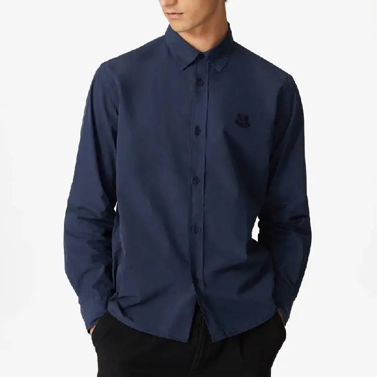 KENZO Classic Tiger Head Shirts Men Navy-4