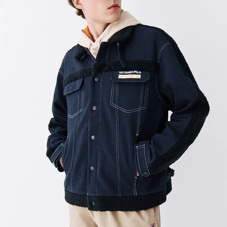 FILA FUSION Velvet Jackets Men Navy Blue-2