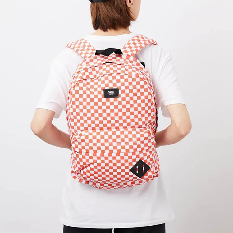 Vans Polyester Backpack Unisex Orange White-5