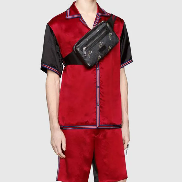 GUCCI Leather Canvas With Leather Sling Bag Shoulder Bag Crossbody Bag Fanny Pack Men's Black Gray Color-6