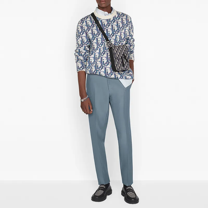 DIOR x Stussy Cashmere Sweater Men's Blue-4