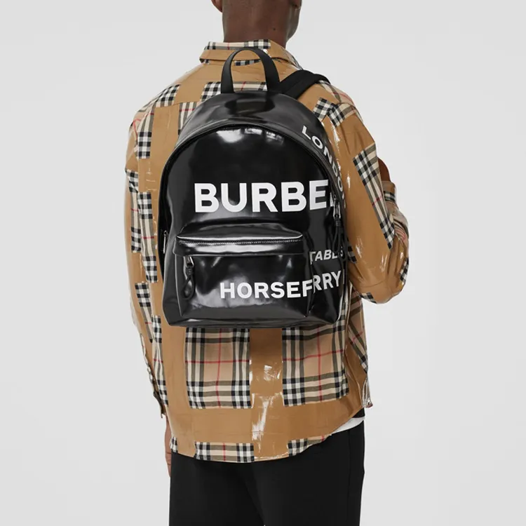Burberry Horseferry Canvas Backpack Unisex Black-3