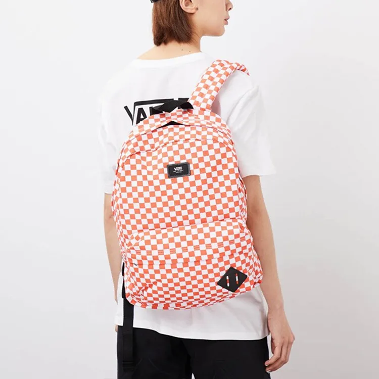 Vans Polyester Backpack Unisex Orange White-4