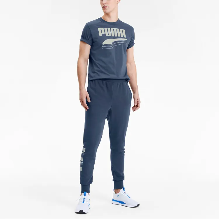 PUMA Knitted Sweatpants Men Dark Denim Blue-2