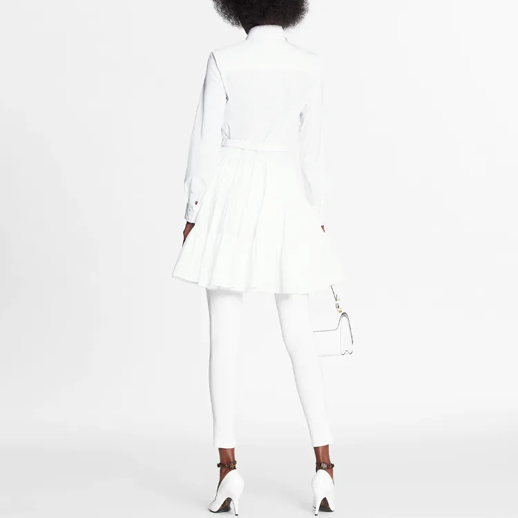 LOUIS VUITTON Long Sleeved Dress Women's White-3