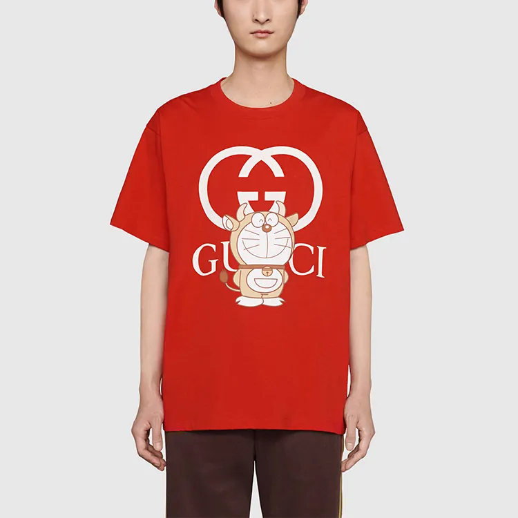 Doraemon X GUCCI T Shirts Men Red-1