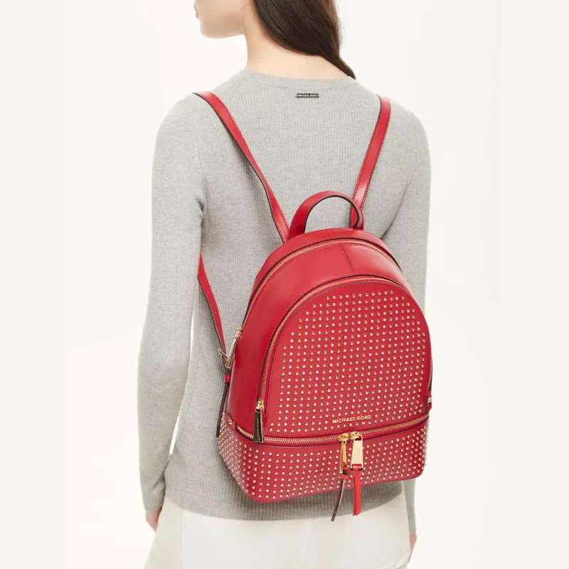 MICHAEL KORS Rhea ZipMICHAEL KORS Handbag Collection Cow Leather Backpack Medium Size Women's Bright Red-4