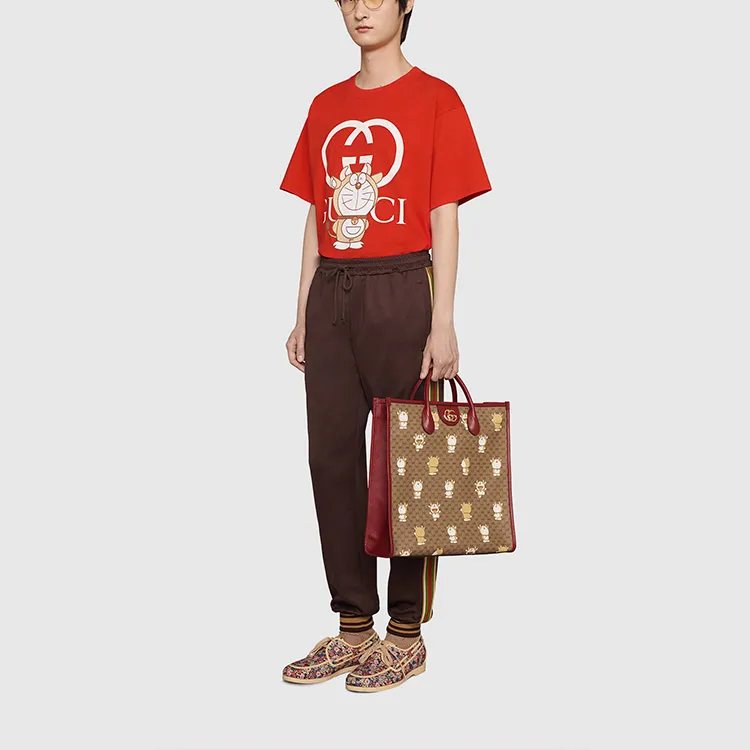 Doraemon X GUCCI T Shirts Men Red-2