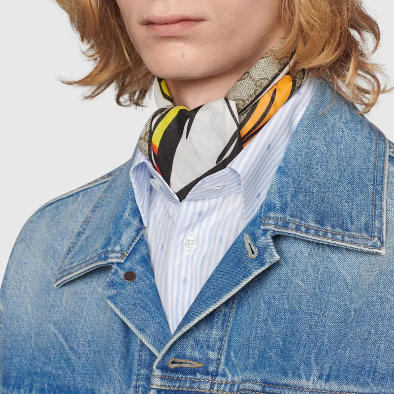 GUCCI Disney X Gucci Silk Scarves Unisex Beige/Blue-2