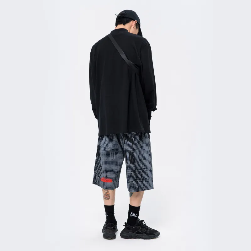 ROARINGWILD Loose Fit Shorts Unisex Blue Black-4