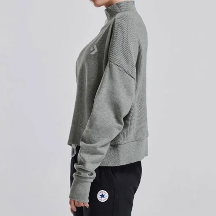 Converse Mock Neck Knitwear Women's Gray-5