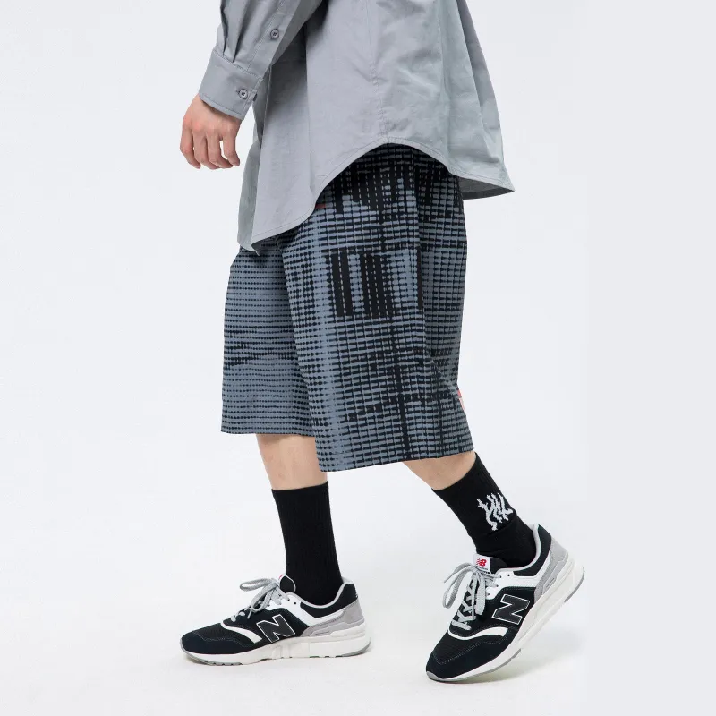 ROARINGWILD Loose Fit Shorts Unisex Blue Black-2