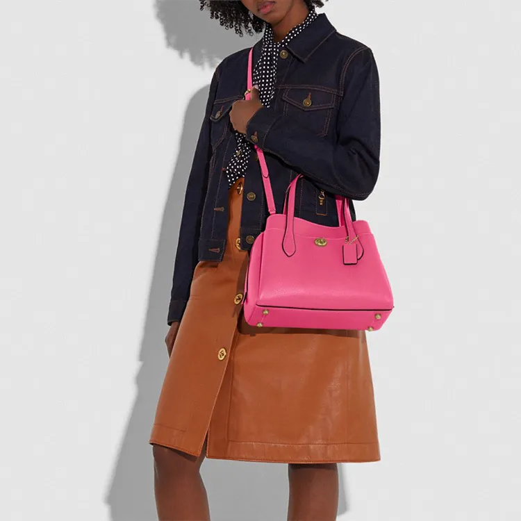 COACH Lora Leather Crossbody Bag Handbag Regular Women's Pink-3