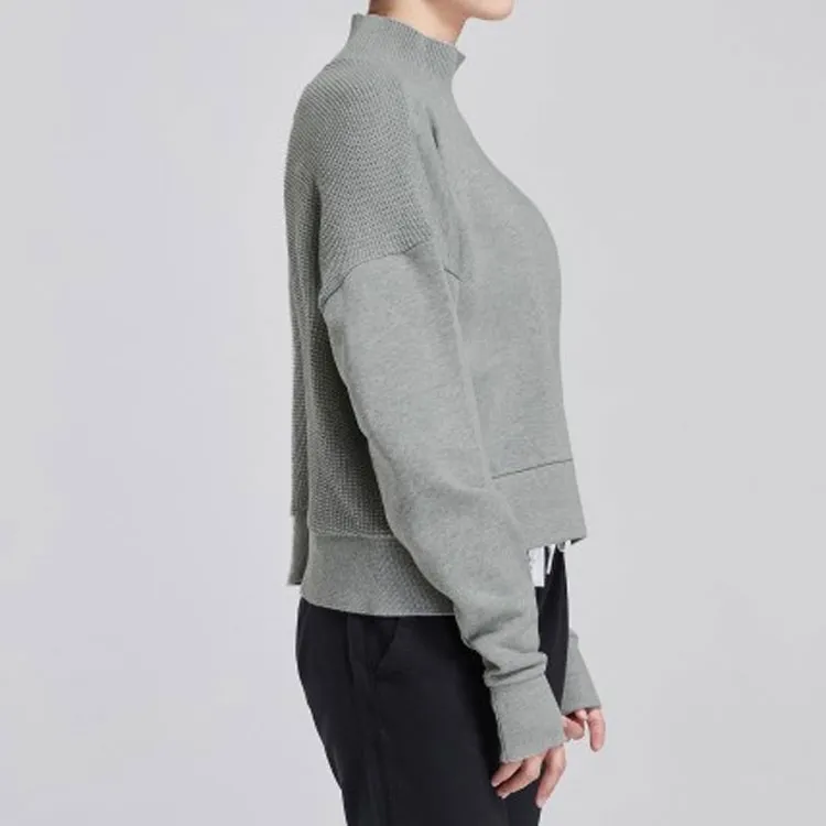Converse Mock Neck Knitwear Women's Gray-4