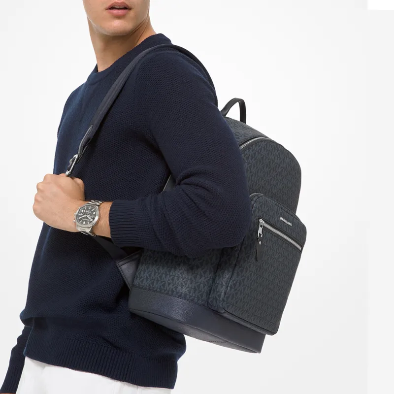MICHAEL KORS MK Hudson Artificial Leather With Textile Backpack Regular Men's Marine Blue-3