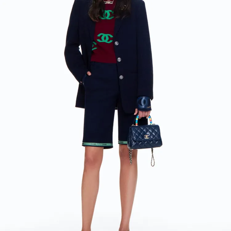 CHANEL Coco Handle Lambskin & Metal Flap Bag, Chain Bag, Handbag, Shoulder Bag Mini Women's Marine Blue-4