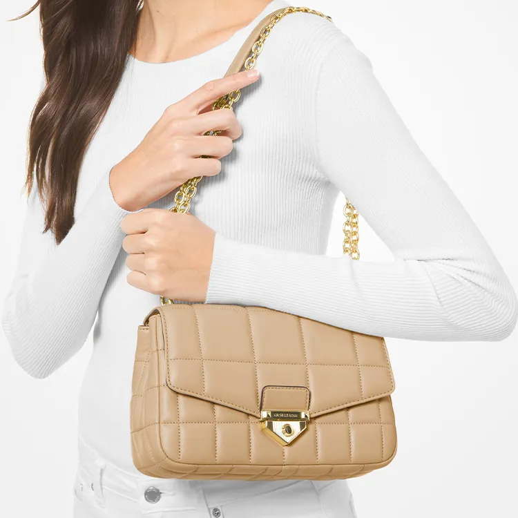 MICHAEL KORS Soho Sheepskin Crossbody Bag Shoulder Bag Women's Camel-4