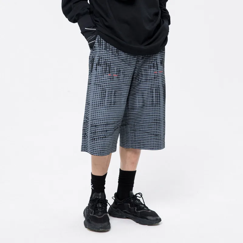 ROARINGWILD Loose Fit Shorts Unisex Blue Black-3