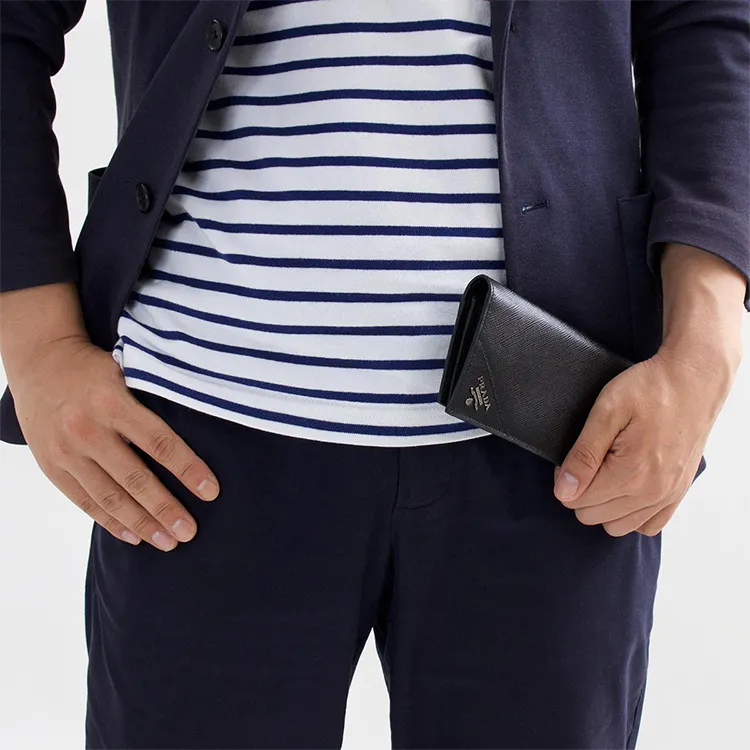PRADA Cow Leather Wallet Men's Black-4