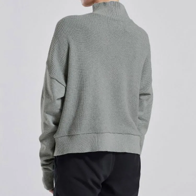 Converse Mock Neck Knitwear Women's Gray-3