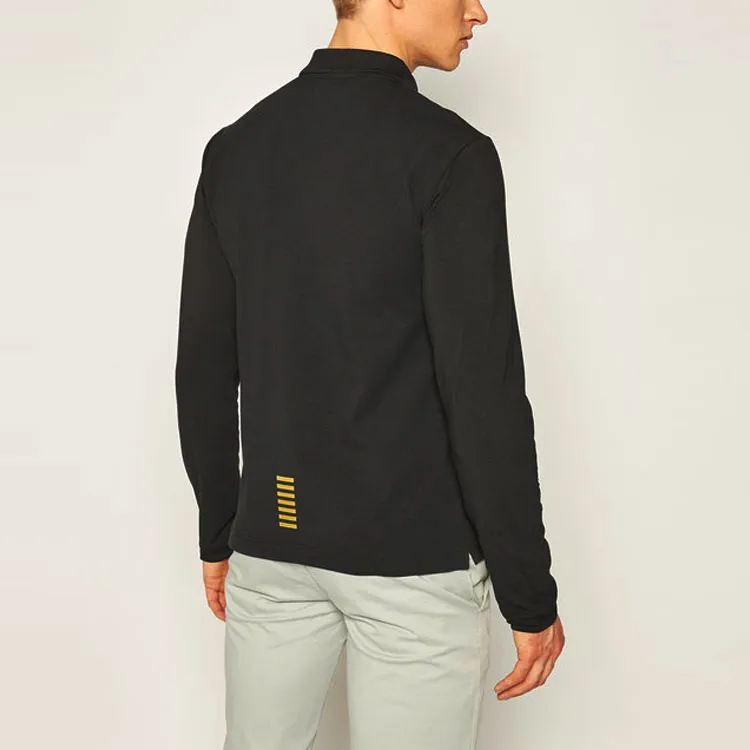 EMPORIO ARMANI EA7 Polo Shirt Men's Black Gold Logo-6