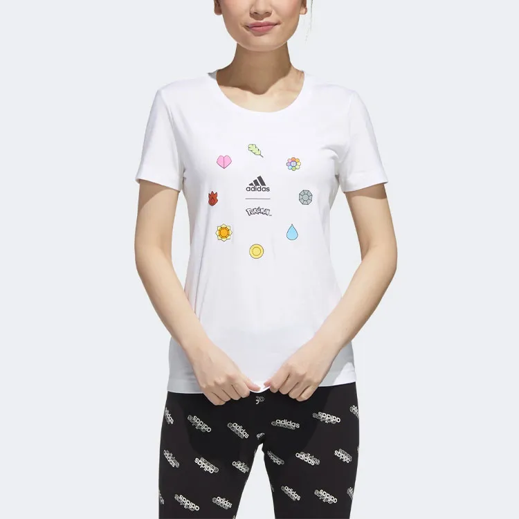 Pokemon X Adidas T Shirts Women's White-2