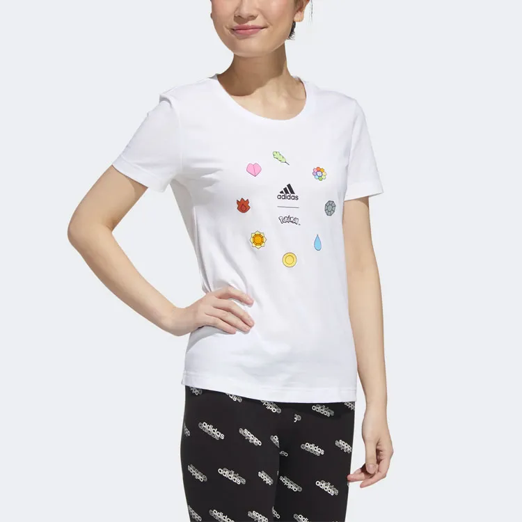 Pokemon X Adidas T Shirts Women's White-5