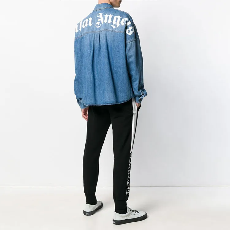 PALM ANGELS Denim Jackets Unisex Blue-2