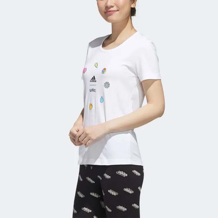 Pokemon X Adidas T Shirts Women's White-3
