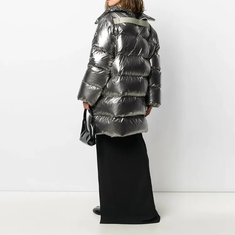Rick Owens X MONCLER GENIUS RICK OWENS Co brand Down Jackets Unisex Silver-2