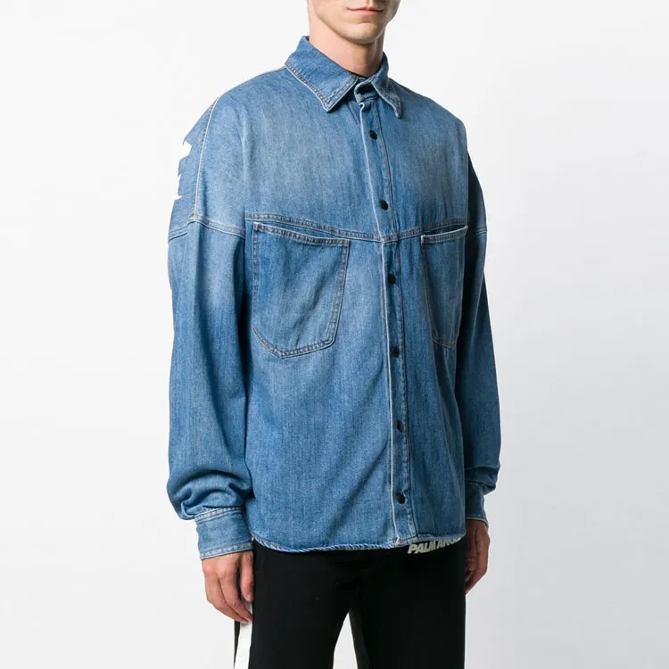 PALM ANGELS Denim Jackets Unisex Blue-3