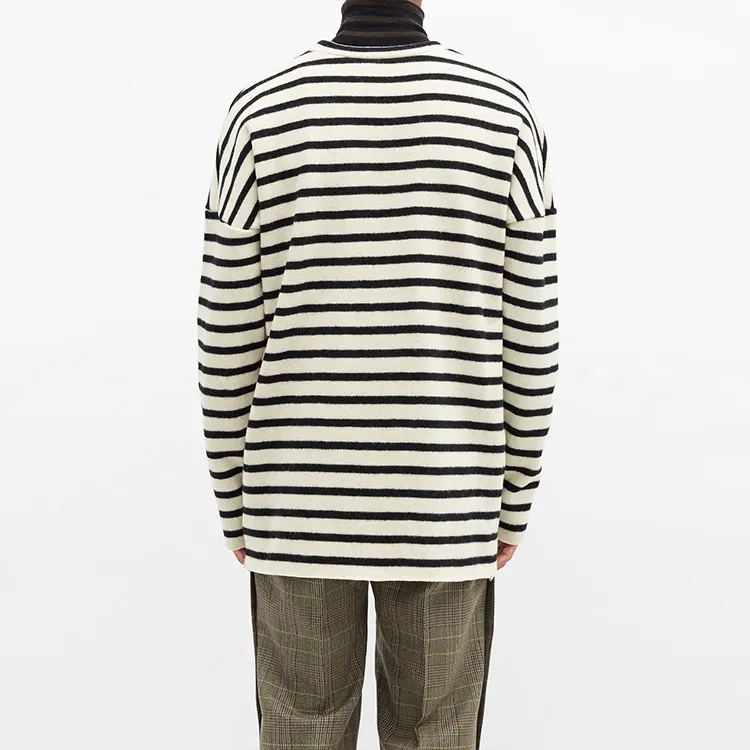 RAF SIMONS Archive Redux SS02 Poem Panel Striped Brushed Wool Sweater-2