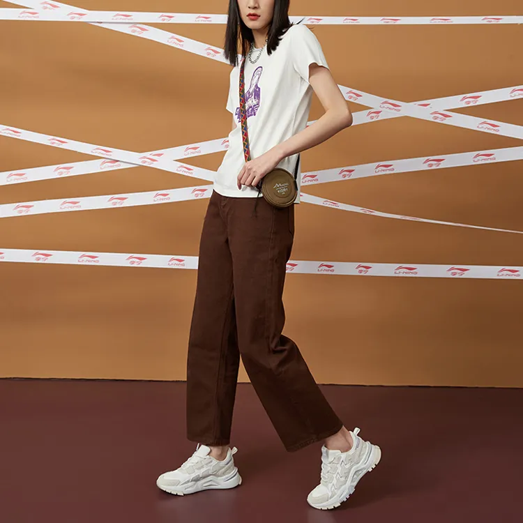 X-girl X LINING T-Shirts Women's Mist White-4