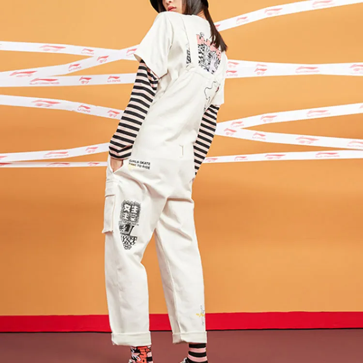 X girl X LINING Sports Fashion Collection Overalls Women's White-4